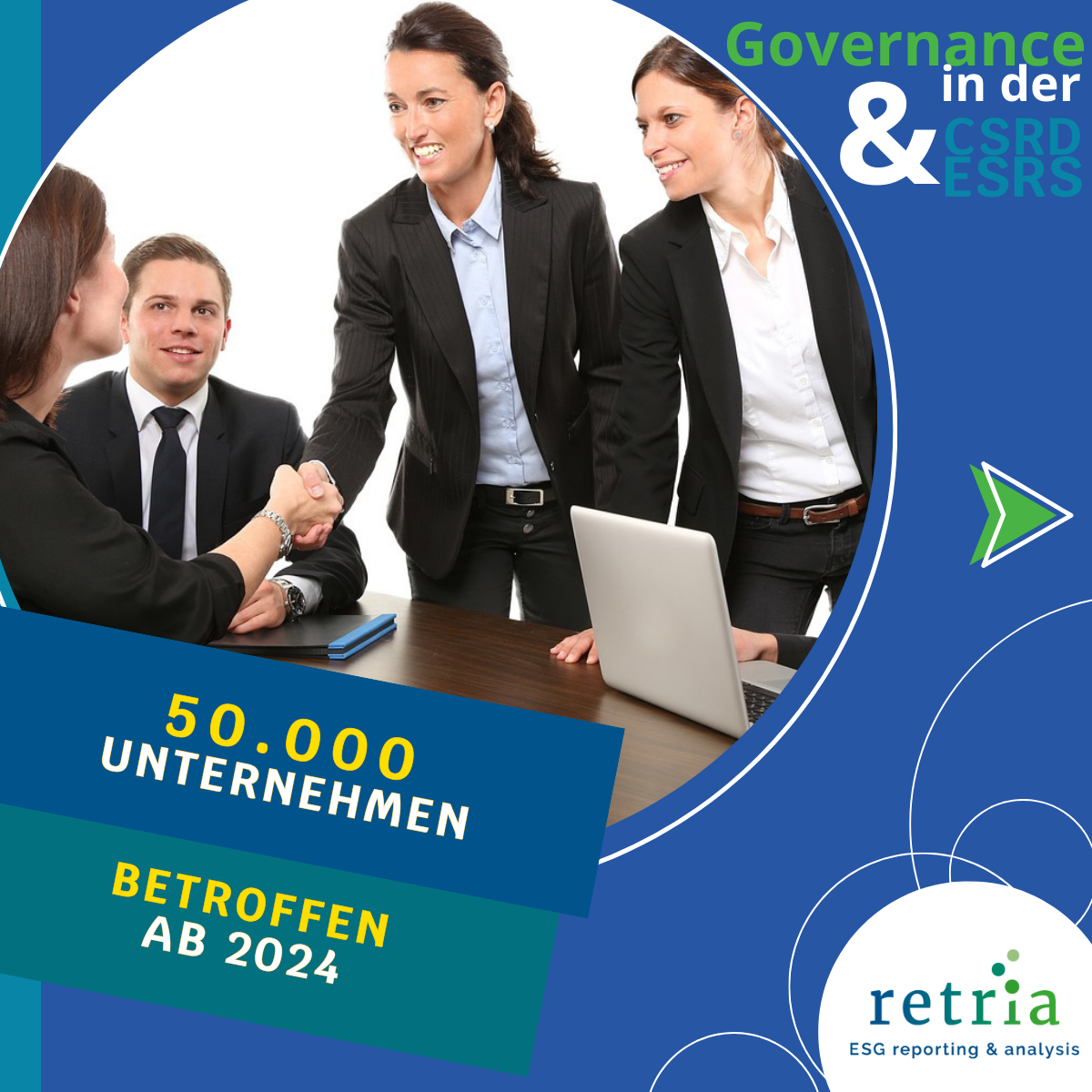 50.000 Unternehmen sind seit 2024 von den neuen Governance-Anforderungen der CSRD und ESRS betroffen.