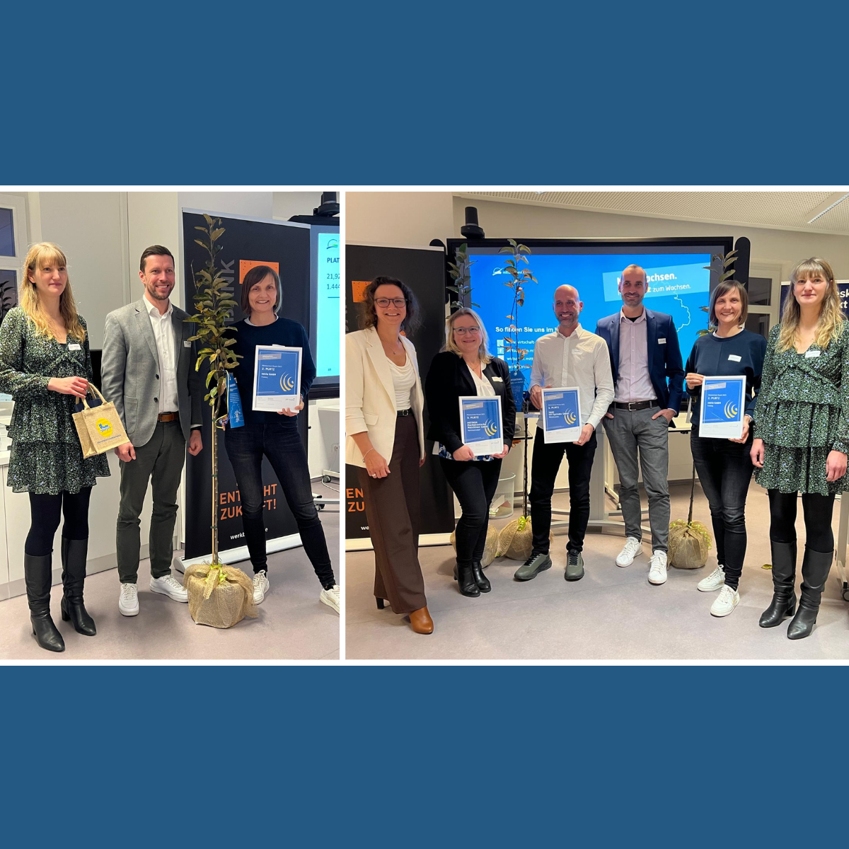 Gruppenfoto mit retria beim Mittelsachsen Award 2025 – Auszeichnung für digitale Nachhaltigkeitsdaten und Kooperation